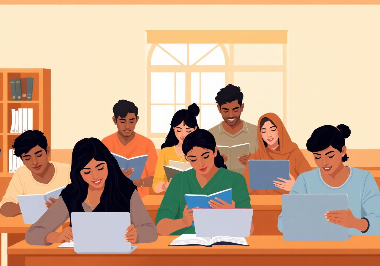 Students learning together